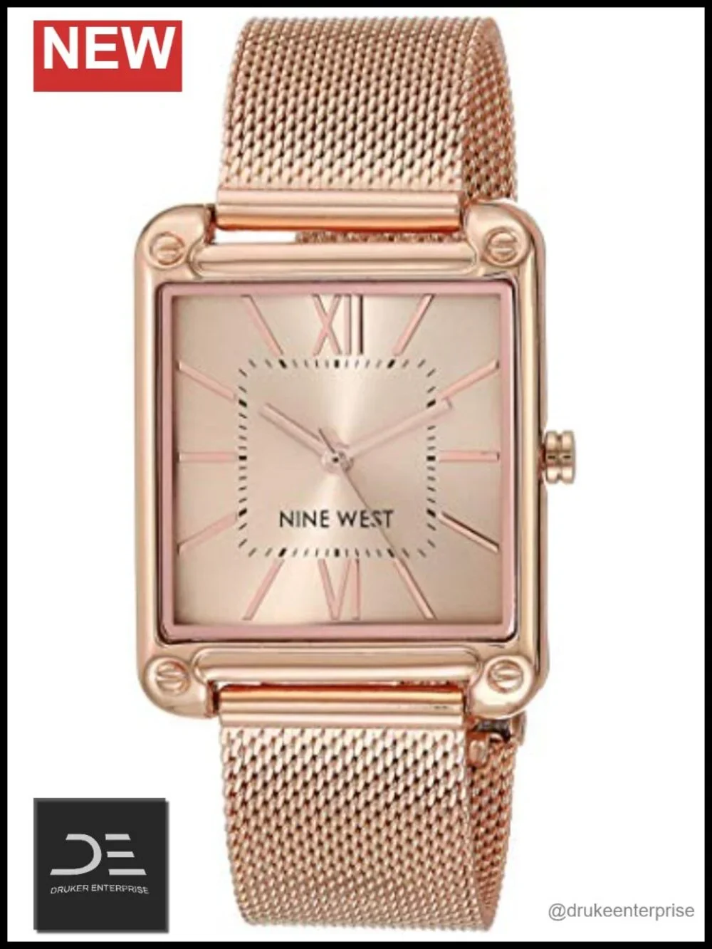 Women's Mesh Bracelet Watch with Mineral Crystal Lens